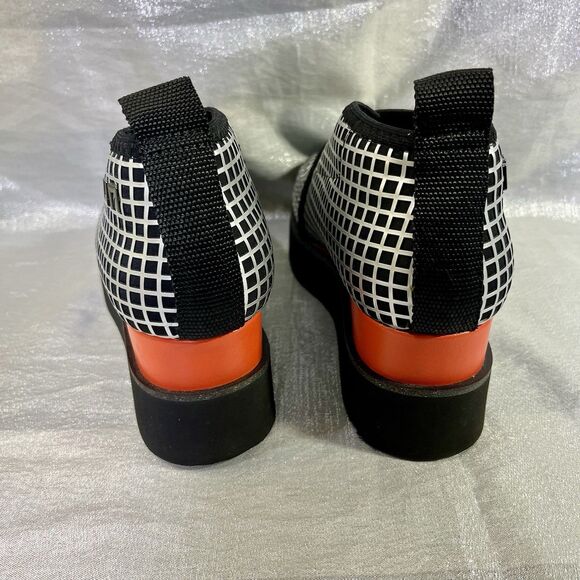 UN United Nude Fold Stella LO Silver Grid Black and Redish Orange Size 38 - Picture 8 of 11